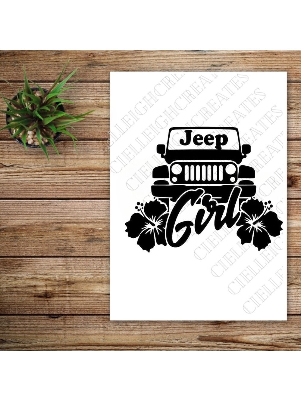 *2 for $20* Jeep Girl Floral Vinyl Decal Sticker Handcrafted